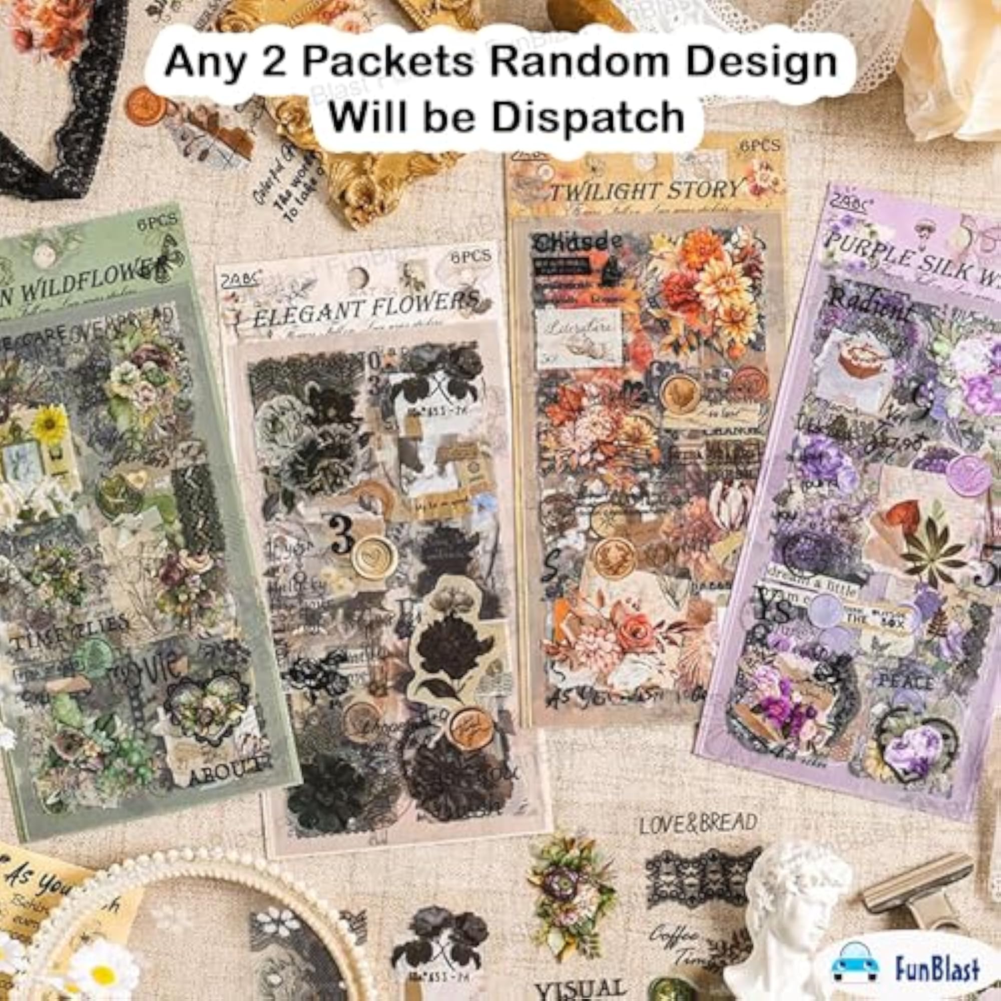 Kawaii Sticker Set - 2 Packets of Vintage Nature Stickers