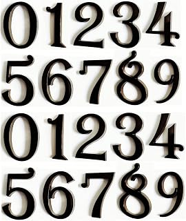 Mailbox Numbers 2 Inch, Black Door Address Number Stickers for Aprtment Office Home Room, Metal Shiny, Indoor or Outside all Suitable. (Dark, 2" - Set of 20)