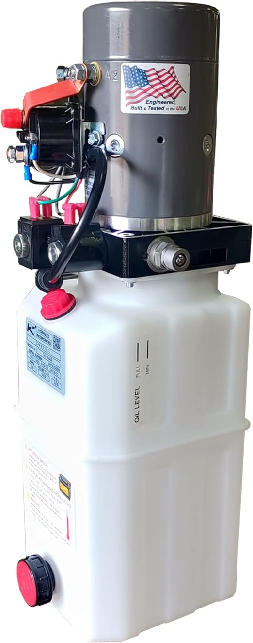 KTI-12VDA6Q Compact 12 VDC Hydraulic Power Unit with Single Double Acting and 6 Quart Capacity for Smooth Operation