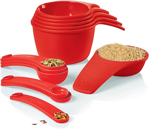 TUPPERWARE Brand Measuring Mates - Juego de 6 tazas medidoras + 6 cucharas, apto para lavavajillas y libre de BPA