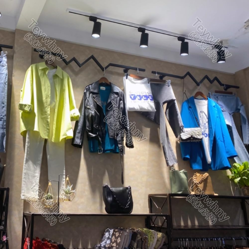 洋服ハンガー、洋服棒、壁に取り付けられた錬鉄製で、取り付けには穴あけが必要です、衣類の展示や保管に使用され、家庭や衣料品店に適してい