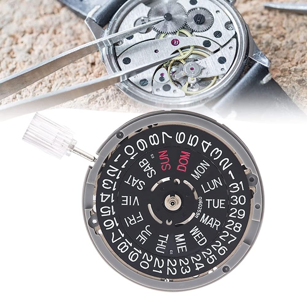 Carriere 1 Pezzo NH36/NH36A Doppio Calendario Orologio Nero Movimento 3 Posizione Orologio Movimento Meccanico Automatico Parti Accessori