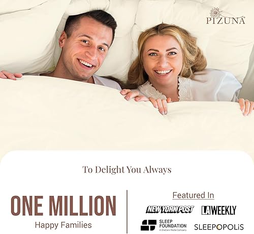 Miniatura 2 de Pizuna - Ropa de cama de 100% tejido de satén de algodón de fibra larga de 400 hilos (juegos de sábanas, juego de funda).