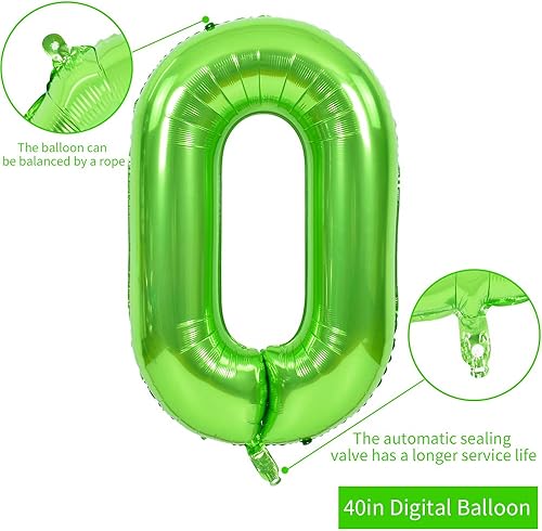 Miniatura 2 de TONIFUL Globos grandes de 40 pulgadas con números verdes número 21 dígitos 21, globos de helio, globos de aluminio de Mylar con números grandes para