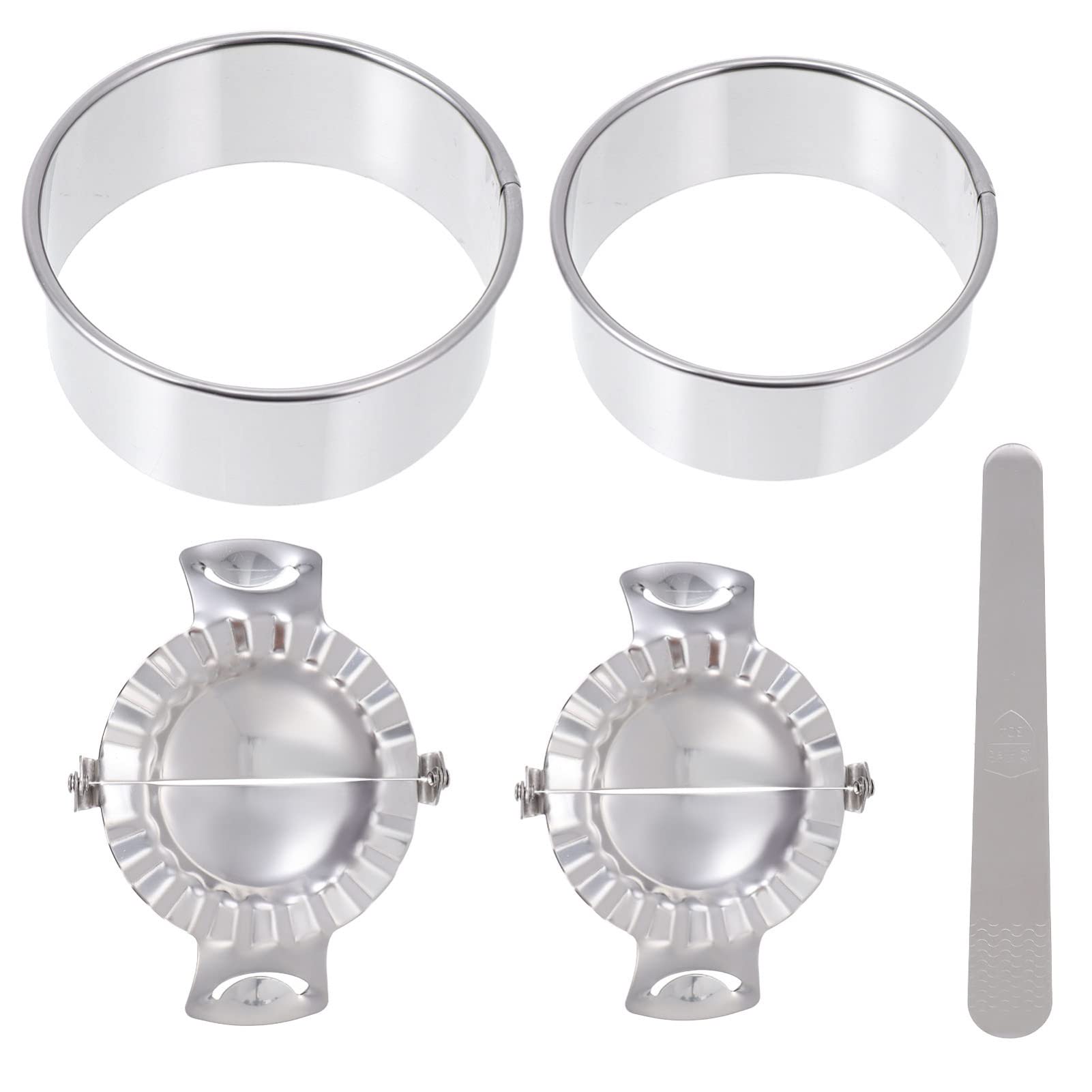 OFFSCH Stainless Steel Dumpling Tool Set 5pc Molds Seal Tool Kit for Calzone Empanada and More
