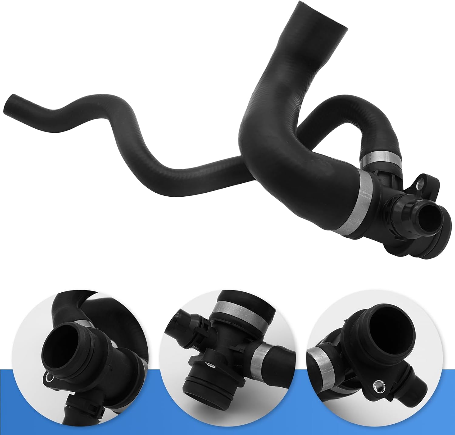 11537639997 Radiator Coolant Hose for BMW 328i 2012-2016 428i 2014-2016 Water Hose Engine Water Pump Inlet Hose Rubber Black 1 Pcs