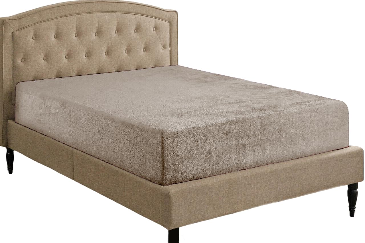 Teddy Fleece Fitted Sheet Extra Deep 30cm Deep Snugly Fit Around Your Mattress Soft & Cosy Warm Plush Fitted Bed Sheets (Beige, Single)
