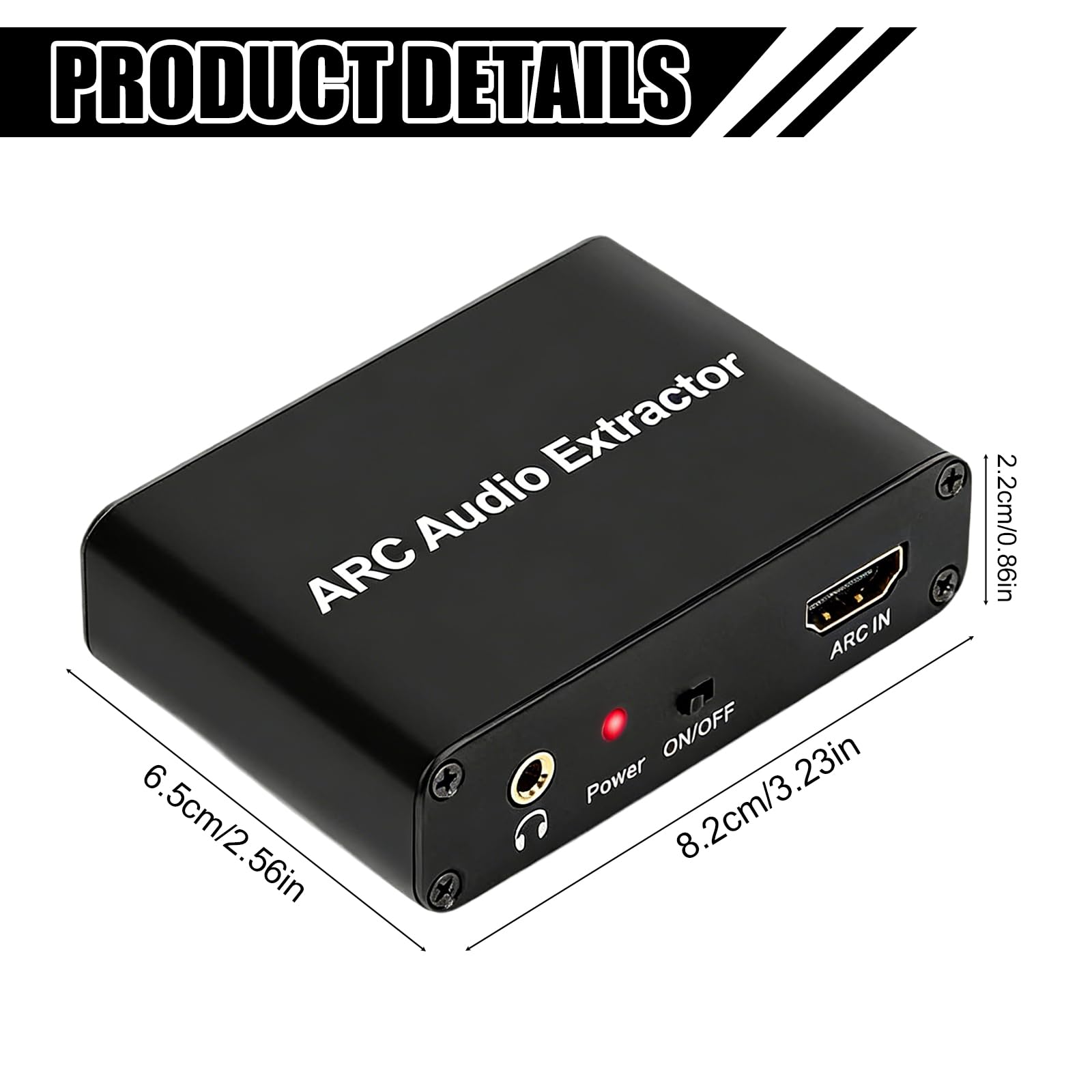 Adattatore HDMI ARC 192 kHz estrattore audio lega alluminio chip HDMIARC importato convertitore DAC per soundbar