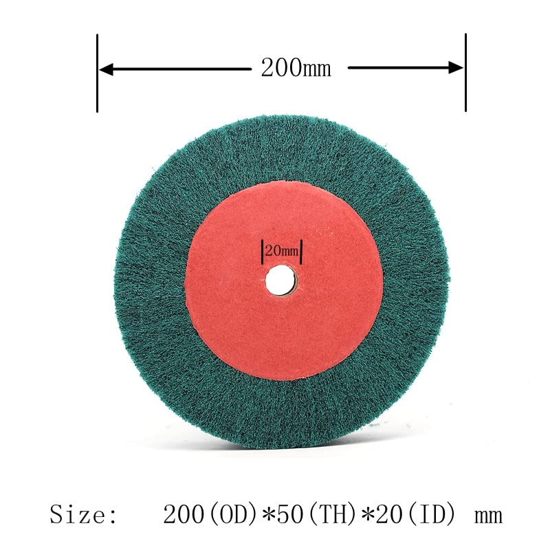 Spazzola Disco Disco abrasivo, Ruota per trafilatura in acciaio inossidabile e fibra di nylon, Grit 320, Rosso, Compatibile con smerigliatrice da banco, angolare e a taglio