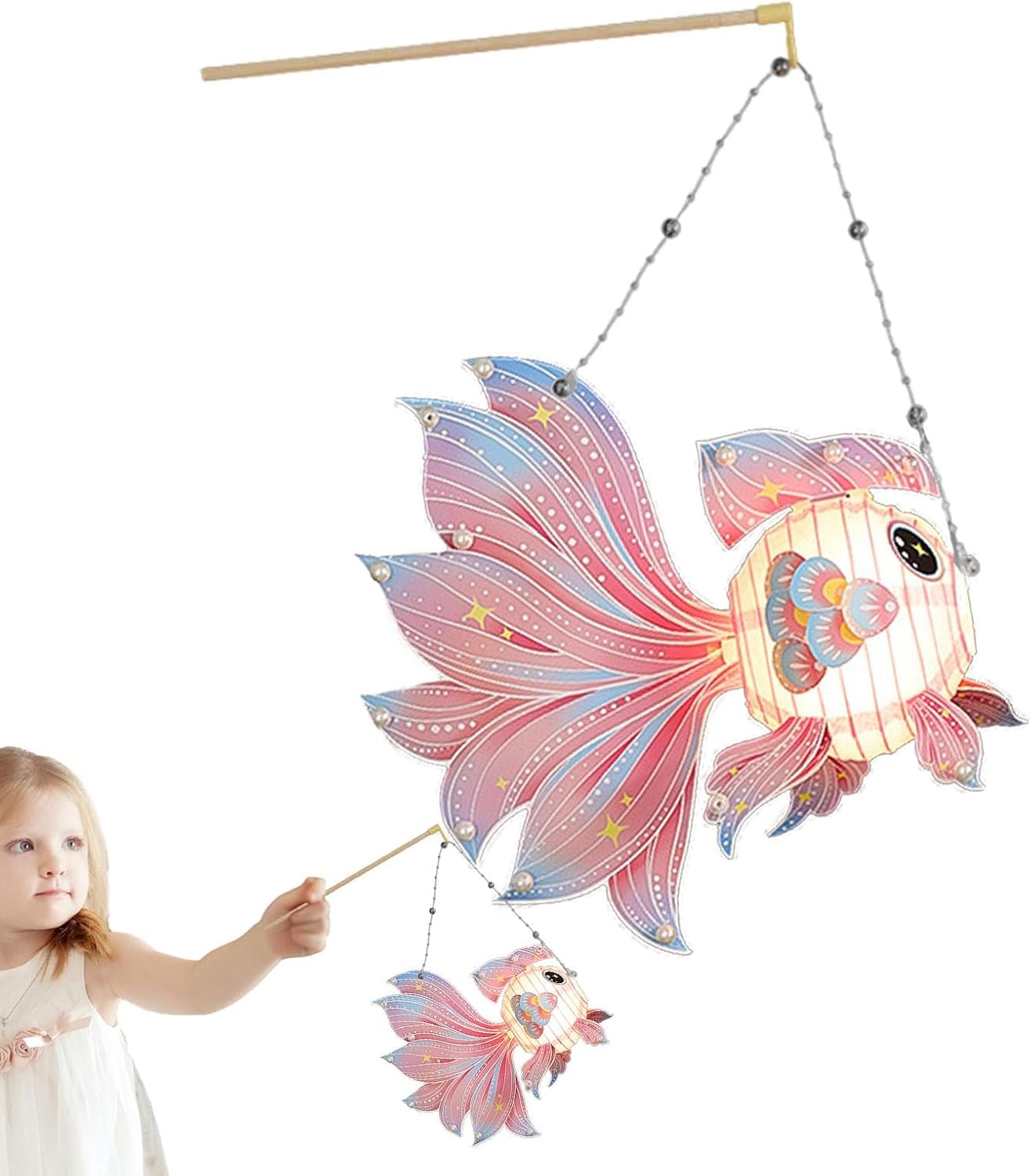 shpuuyy Fish Craft Lantern Chinese Handheld Paper Crafts Lantern 3D