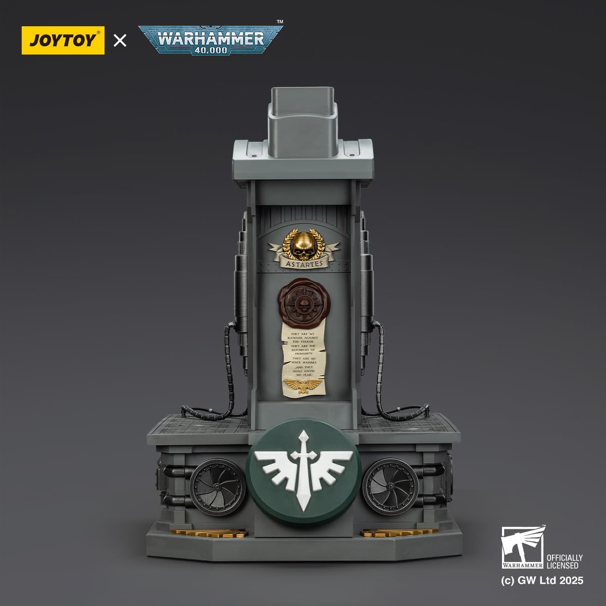 TOYVERSE JOYTOY Warhammer 40 000 Dark Angels MkX kask i stojak ekspozycyjny w skali 1:1, model postaci i figurka kolekcjonerska 15+