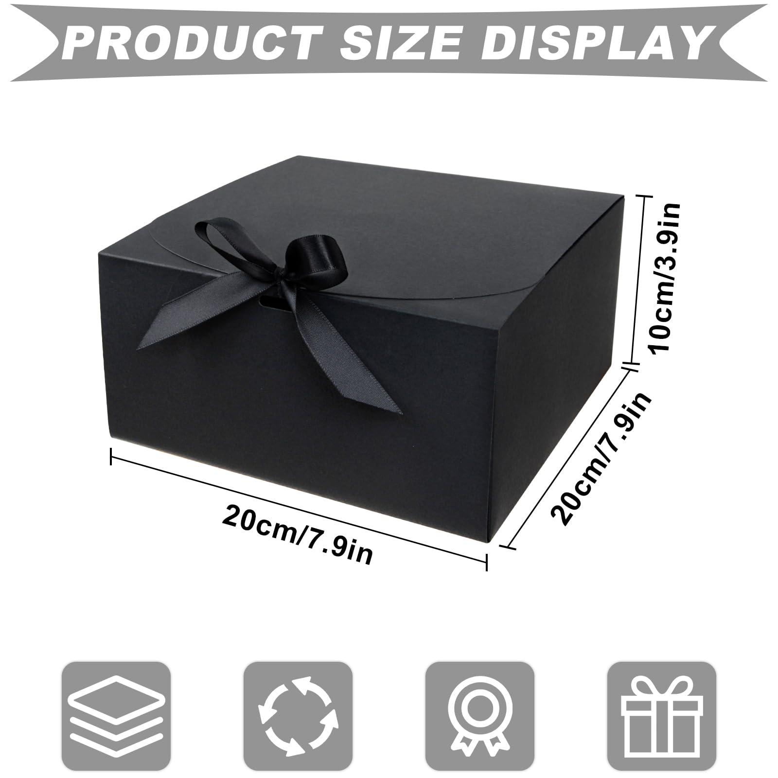 Scatole Regalo Kraft Nere 80x80x50 Mm – 25 Pezzi Piccole Mini Scatole Con Coperchio Per Bomboniere E Feste