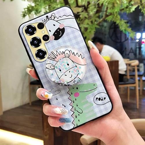 Phone Case Compatible with Oukitel C68, Skin feel silicone Quicksand Anti-knock Protective Phone Lens Protection Rotatable stand