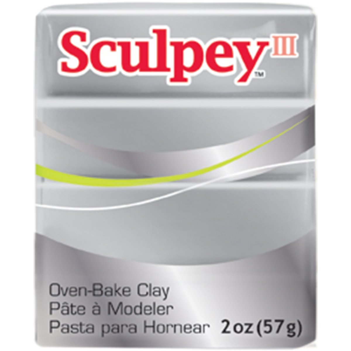 Polyform Silver Sculpey Iii Polymer Clay 2 Ounces