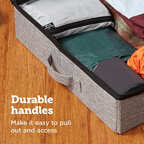 storageLAB Under Bed Storage Containers, 2Pack Low Profile Underbed Organizer with Sturdy