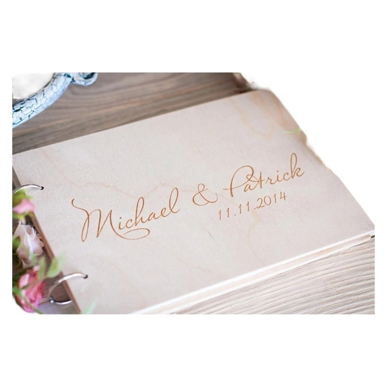 Libro Firmas Boda Álbum de Fotos Boda Madera