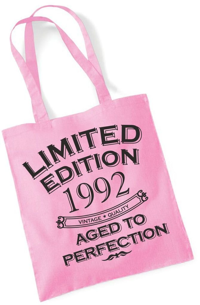 Fun Birthday Gift Present Tote Shopping Cotton Bag Limited Edition Aged To Perfection Year 1992