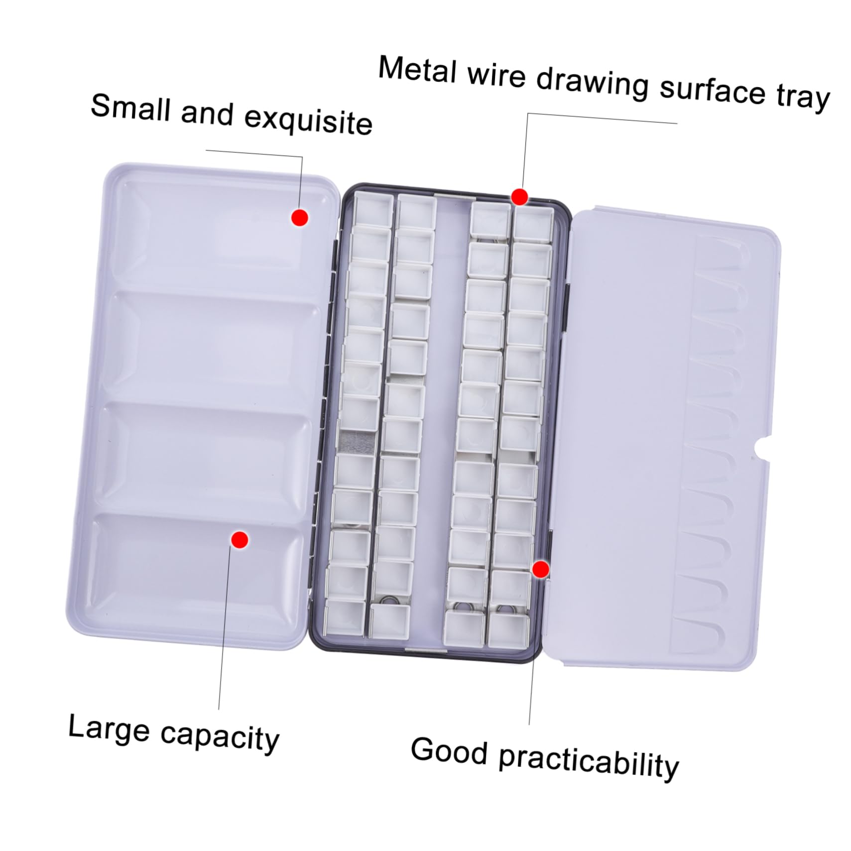 Operitacx Boîte à Pigments Vide pour Aquarelle en Fer et Plastique Noire | Grand Format Pliable, Rangement Sécurisé de Nombreux Godets, Arts Créatifs et Projets Manuels