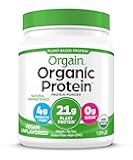 Organic Vegan Protein Powder, Natural Unsweetened - 21g of Plant Protein, 4g Prebiotic Fiber, Low Net Carbs, No Lactose Ingredients, No Added Sugar, Non-GMO, For Shakes & Smoothies, 1.59 lb