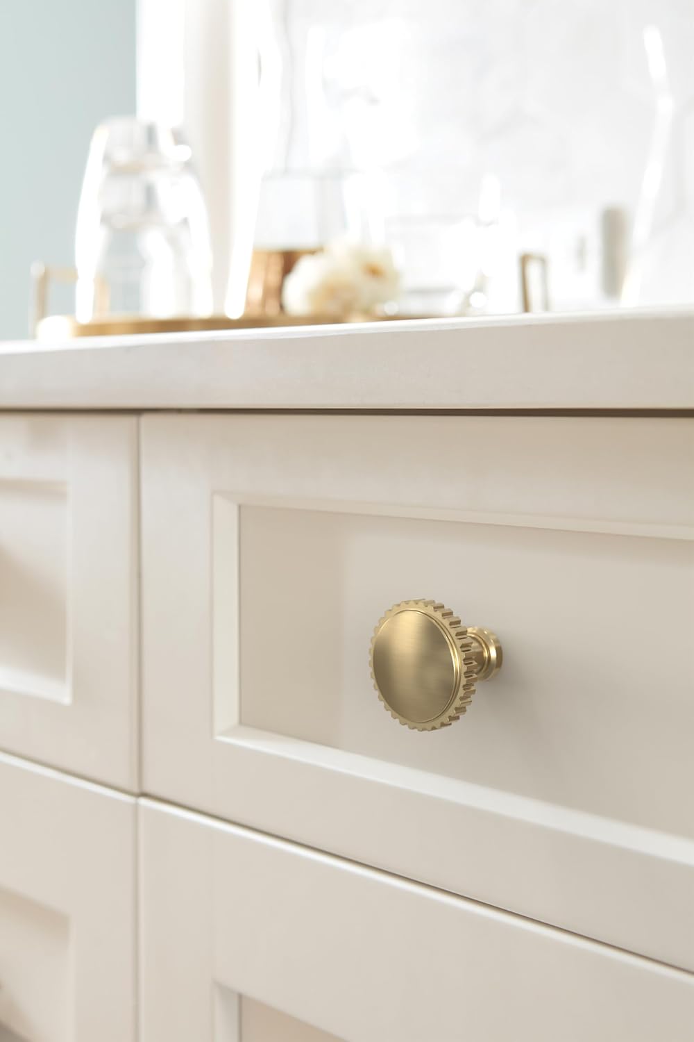 Amerock Farewind 1-1/4 inch (32mm) Diameter Golden Champagne Cabinet Knob, BP37800BBZ
