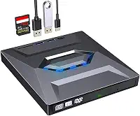 MTWZMM Unidade Externa De Cd/Dvd Para Laptop, Gravador/Leitor Usb 3.0 5 Em 1 Compatível Com Computadores Mac E Windows, Sistemas Linux