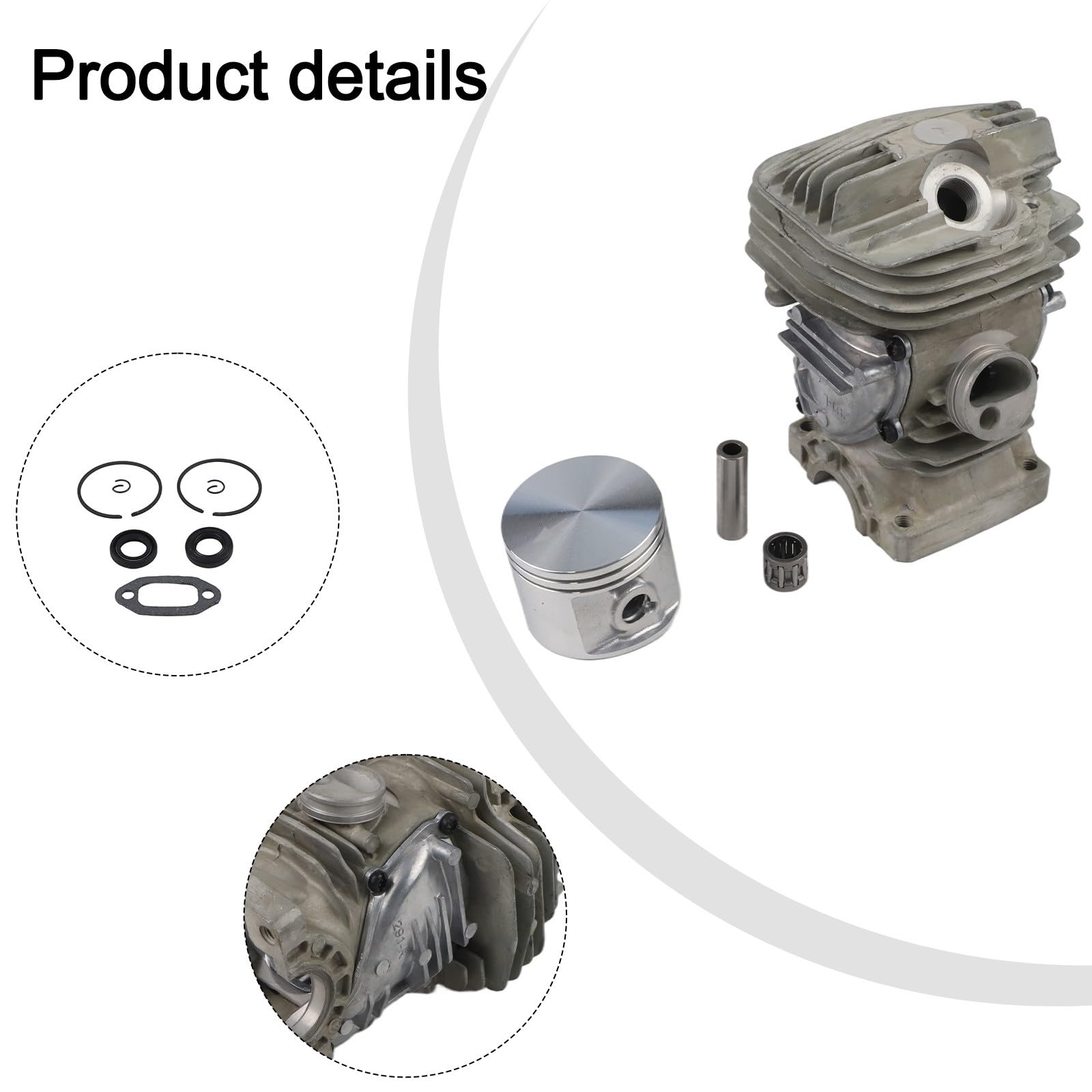 Cylinder 47 mm i zestaw tłoka do pił łańcuchowych MS291 MS291C MS271 1141 020 1206 części do piły łańcuchowej do zestawu cylindrów pierścieni tłokowych