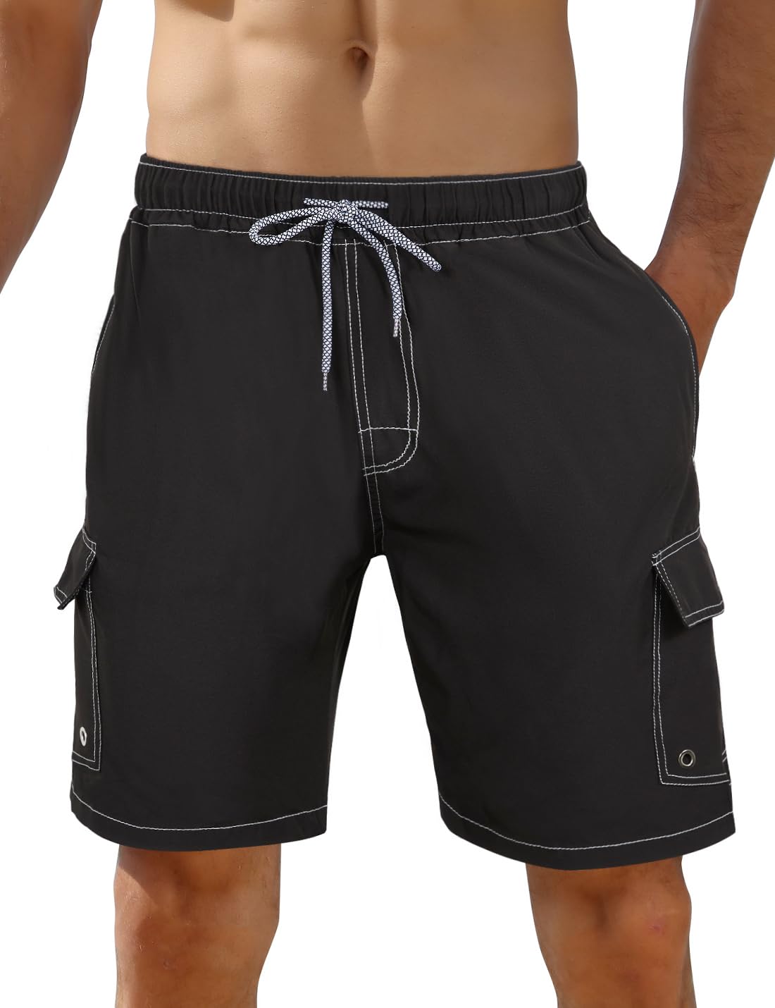 iCKER Herren Shorts Badehose Badeshorts Strand Shorts Beach Shorts Board Shorts Schnelltrocknend für Sommer