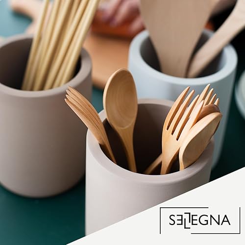 Miniatura 8 de Selegna Soporte de utensilios de secado instantáneo para encimera de cocina, organizador de utensilios de cocina de piedra de diatomita, organizador