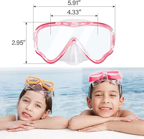Miniatura 4 de Peicees Gafas de natación con cubierta de nariz para niños, gafas de natación antivaho para jóvenes, máscara de buceo para niños y niñas