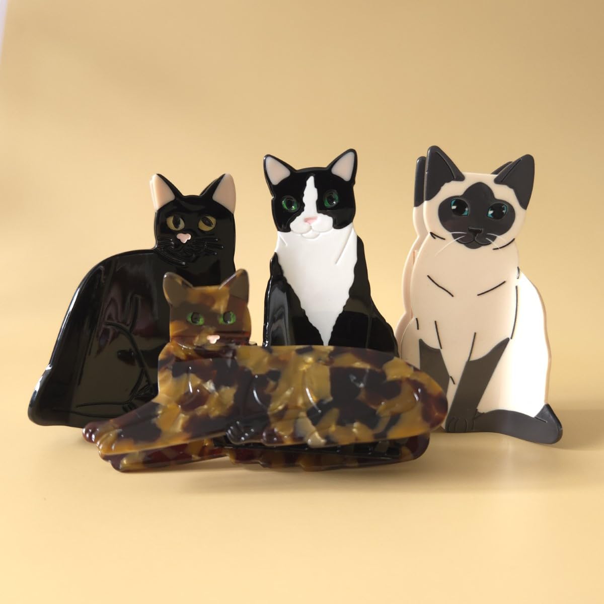 Funny Black Cat Hair Clips,Funny Acetate Claw Clip for Women,Cute Cat Hair Clip - Image 6