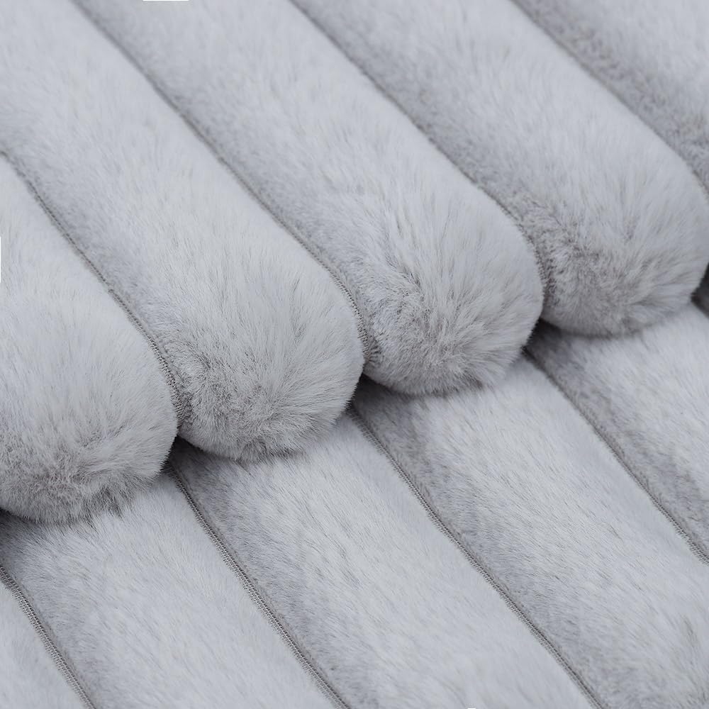 Madizz Set of 2 Faux Fur Decorative Cushion Covers 12x20 inch, 30x50 cm - Image 4