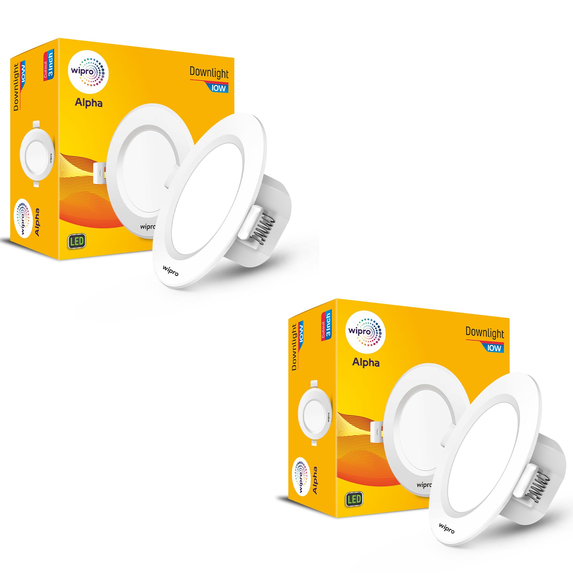 wipro Polycarbonate Alpha 10W Round Downlight Junction Box | Warm White (2700K) | Glare-Free Design | Recessed Down Light For False Ceiling | Cutout 3 Inch | Pack Of 2-picture-31