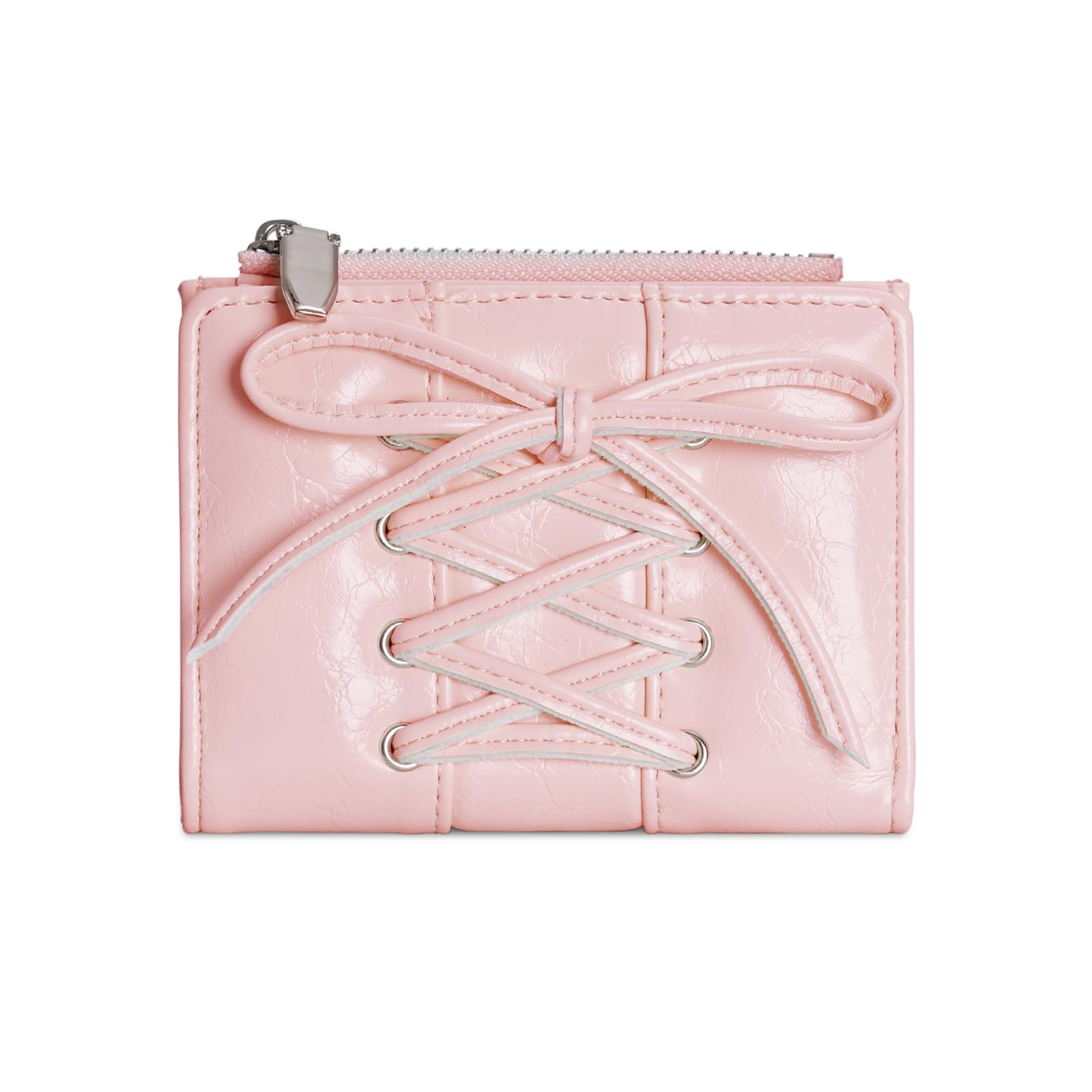 Elnwnnkc Wallet with Card Holder Coin Purse Simple Change Purse Lovely Bows Short PU Leather Wallet for Travel Lovely Bows