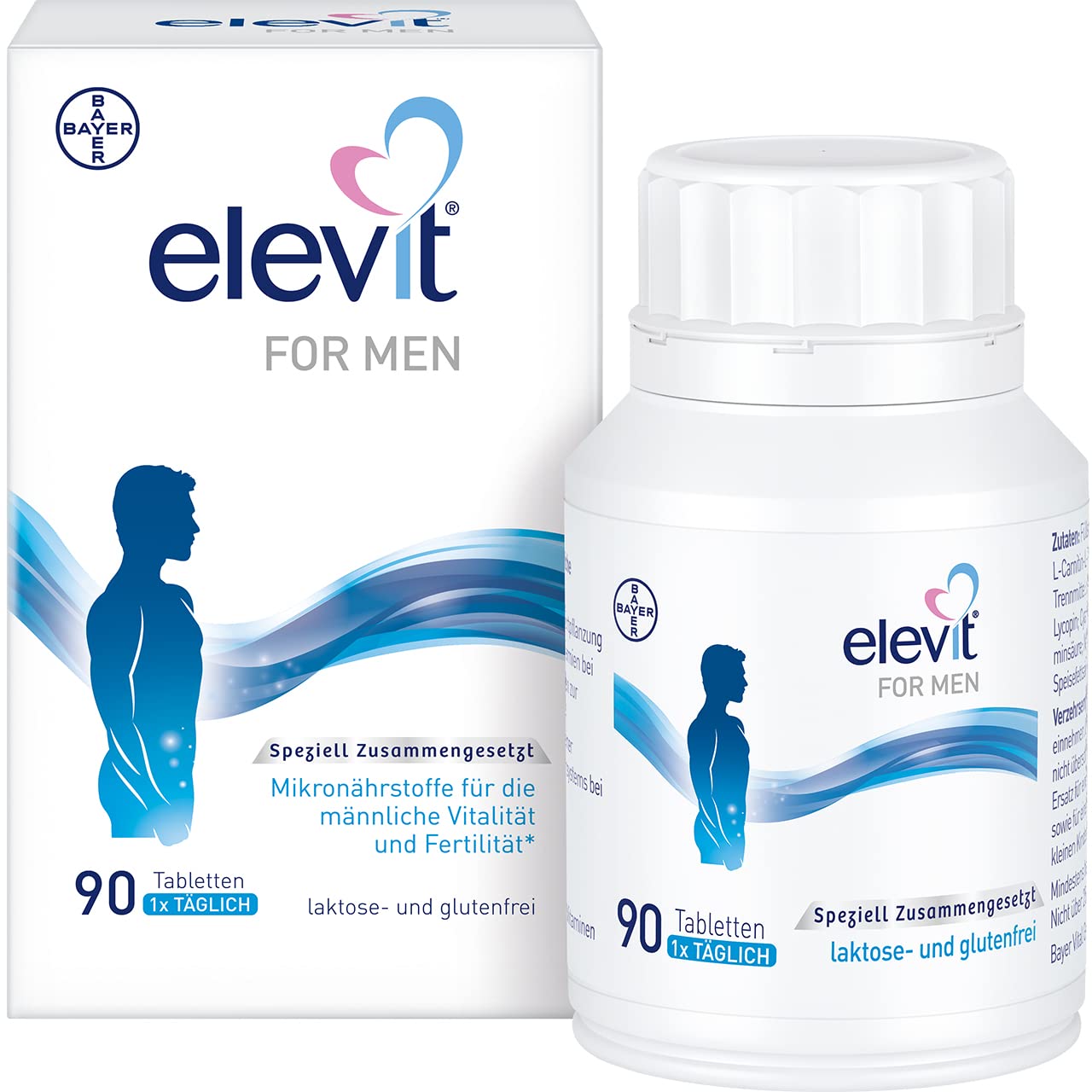 Elevit for Men Tabletten zur Unterstützung der männlichen Vitalität und Fertilität während der Babyplanung, 90 Sztuka Tablety
