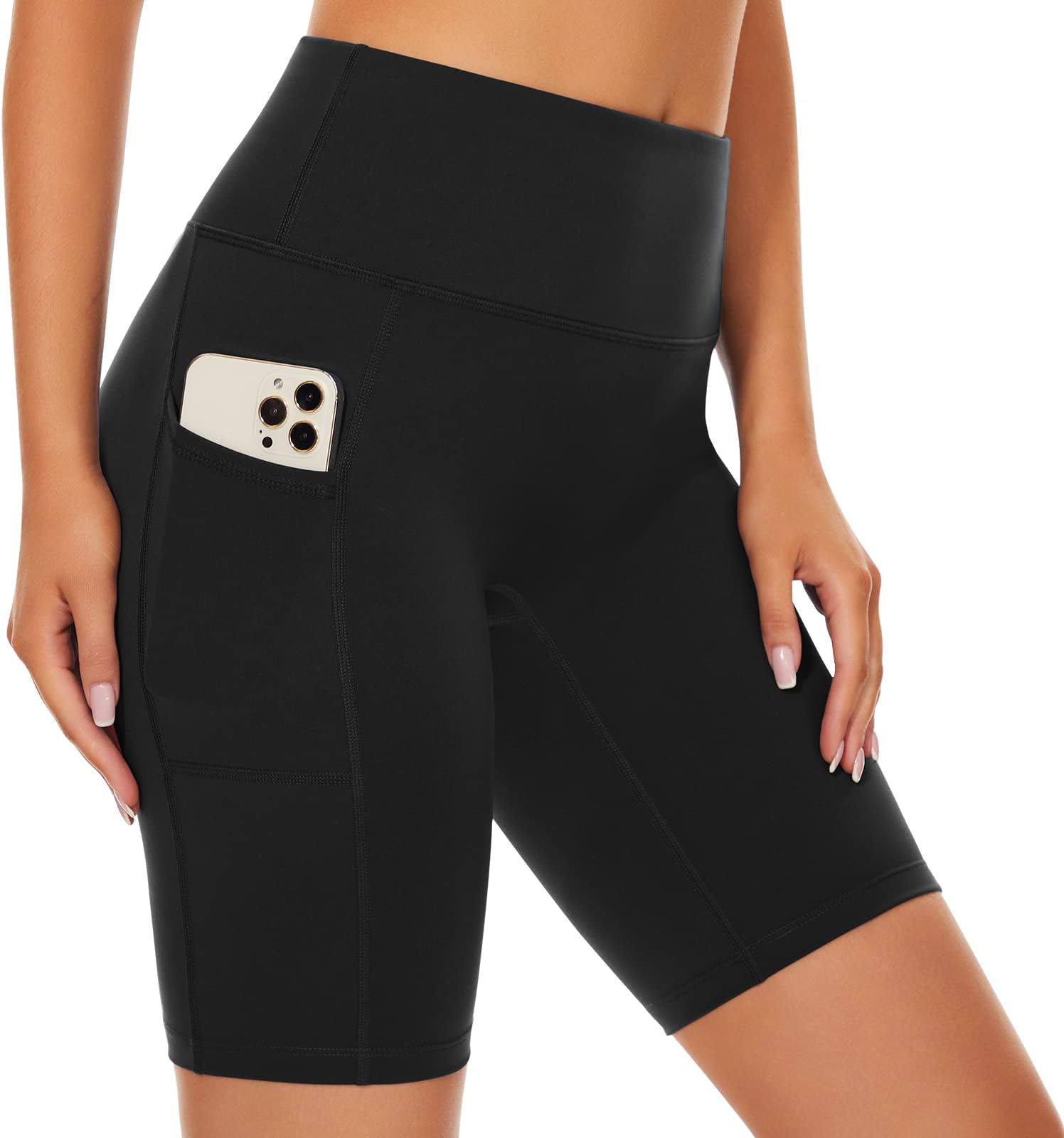 Cycling Shorts Women High Waist Tummy Control Short Leggings with Pockets Soft Comfort Pants Stretch Tights for Running Gym Yoga