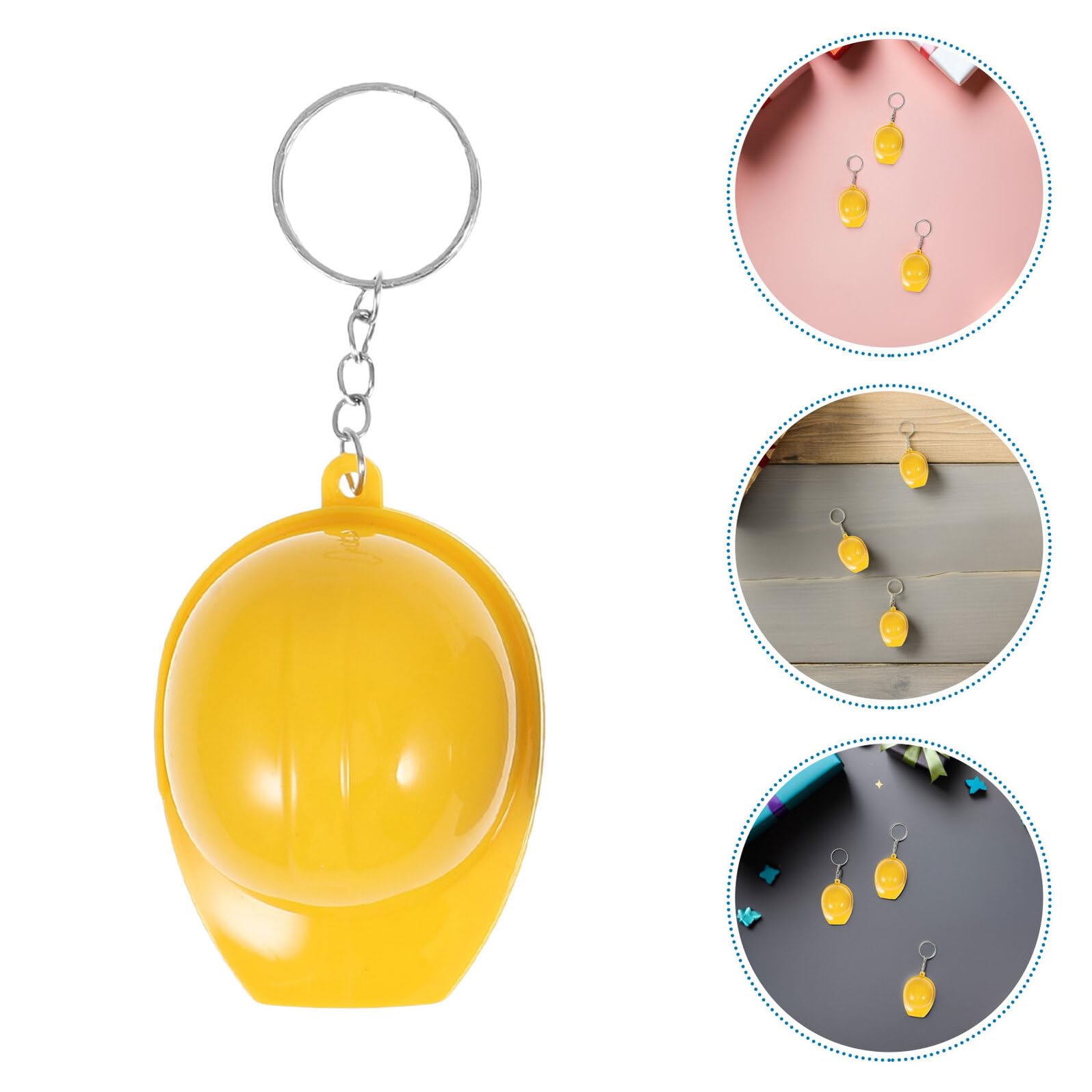 100pezzi Mini Cappello Sicurezza Portachiavi per Feste Costruzione Ciondolo Giallo Regali per Ingegneri Premi in Classe
