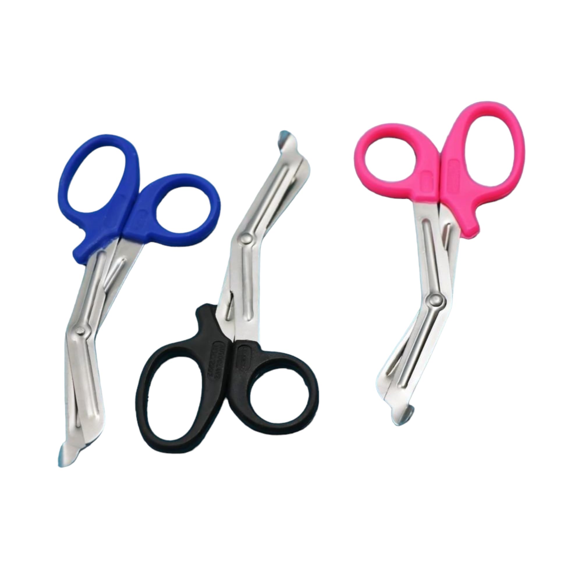 NEW PREMIUM GRADE SET OF 3 PCS (PINK, BLUE, BLACK) PARAMEDIC UTILITY BANDAGE TRAUMA EMT EMS SHEARS SCISSORS 5.5 INCH STAINLESS STEEL