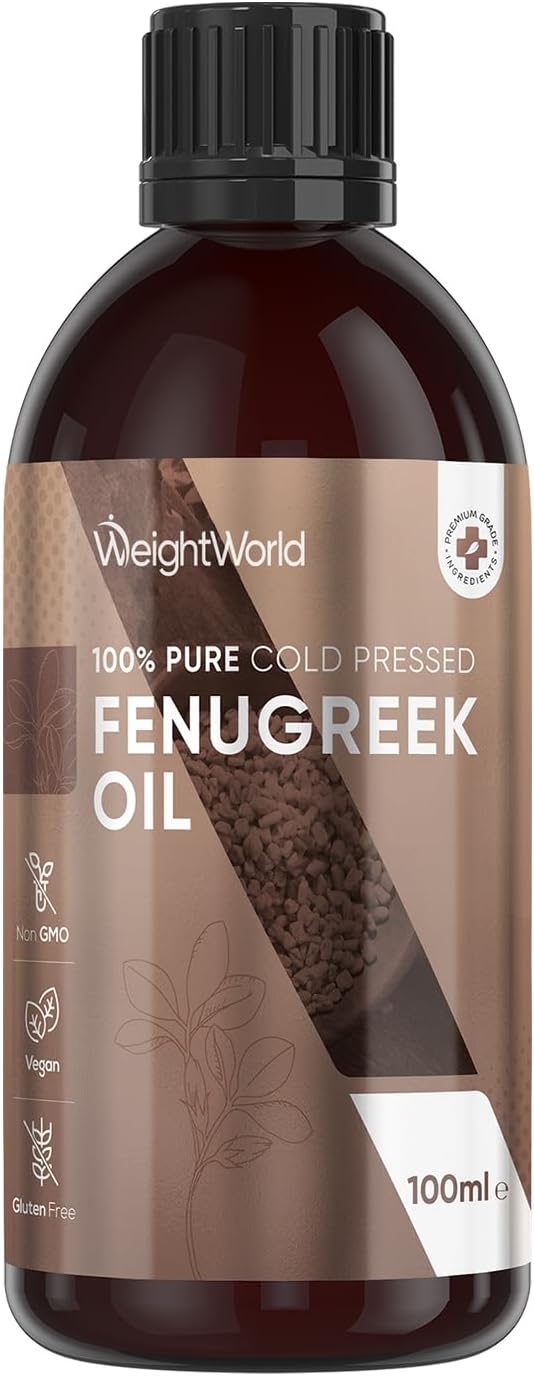 WeightWorld Fenugreek Oil 100ml - Natural & Pure Cold-Pressed Fenugreek Seed Oil - Multipurpose Supplement - Non-GMO, Vegan-Friendly & Gluten-Free - Trigonella Foenum-Graecum for Men & Women