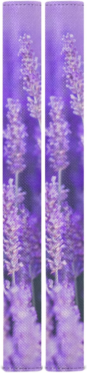 AUUXVA Purple Lavender Refrigerator Door Handle Covers Set of 2,Flower Florals Kitchen Appliance Handle Covers Decorations for Refrigerator Microwave Stove Oven Dishwasher, Fridge Handle Protector