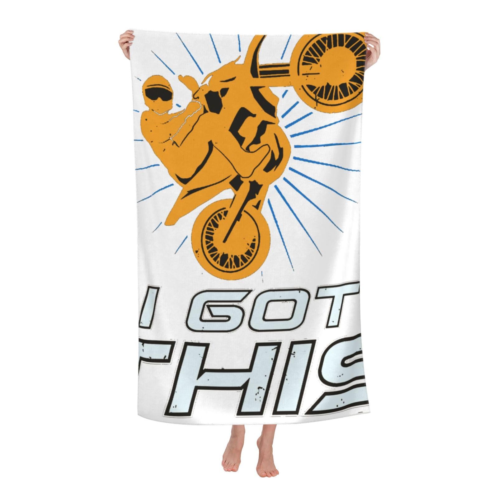 LSRCPD Beach Towel Motocross Dirt Bike I Got Microfiber Beach Towels Blanket Oversized Tropical Big Extra Large XL Pool Towels Quick Dry Sandproof for Women Girls Kids