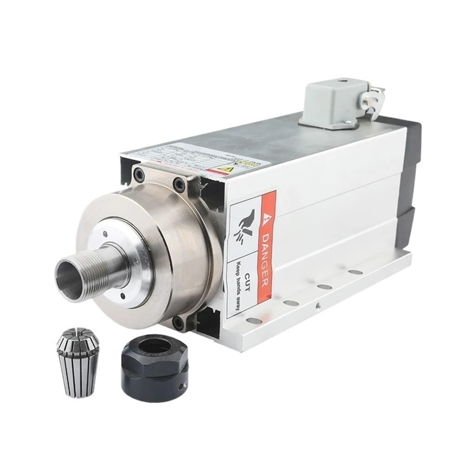 WAAZVXS CNC Spindle Motor 2.2kw ER20 Flange Air Cooled Spindle 220V/380V 4 Bearing 400Hz 24000RPM for CNC Router Engraving (Color : 2.2kw ER20 380V)