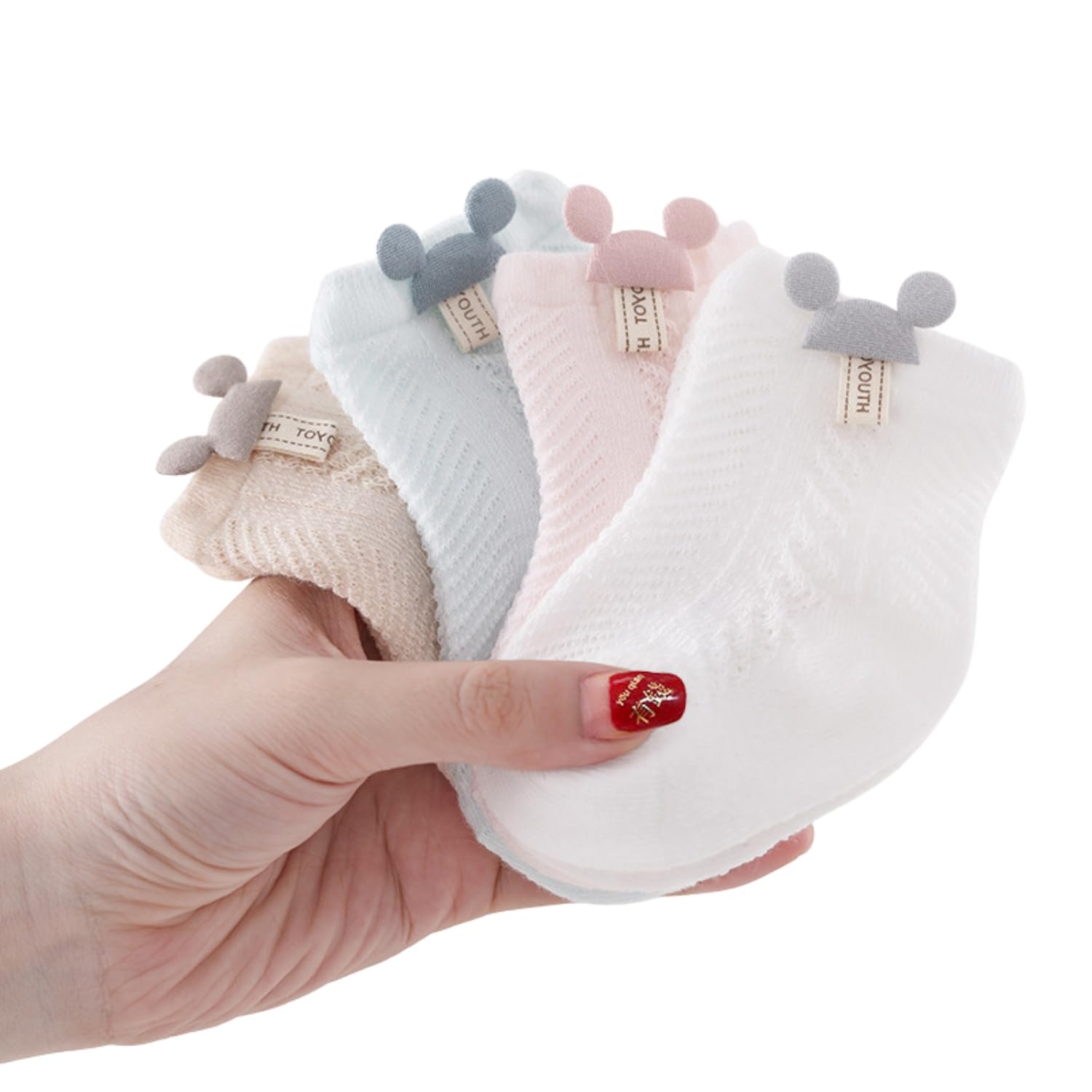 Soft Casual Cotton Ultra Thin Mesh Ankle Socks For Girls (For 1-3 Years,4 Pair Combo),Multicolor-image-46