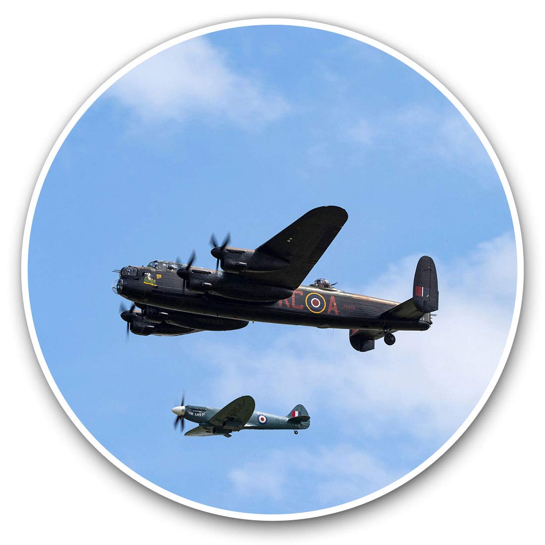 Destination Vinyl Ltd Lancaster Bomber Retro Plane 3413 Vinyl Stickers (Set Of 2) 10Cm - Lancaster Bomber Retro Plane Decals For Laptops,Tablets,Luggage,Scrap Booking,Fridges, 3413