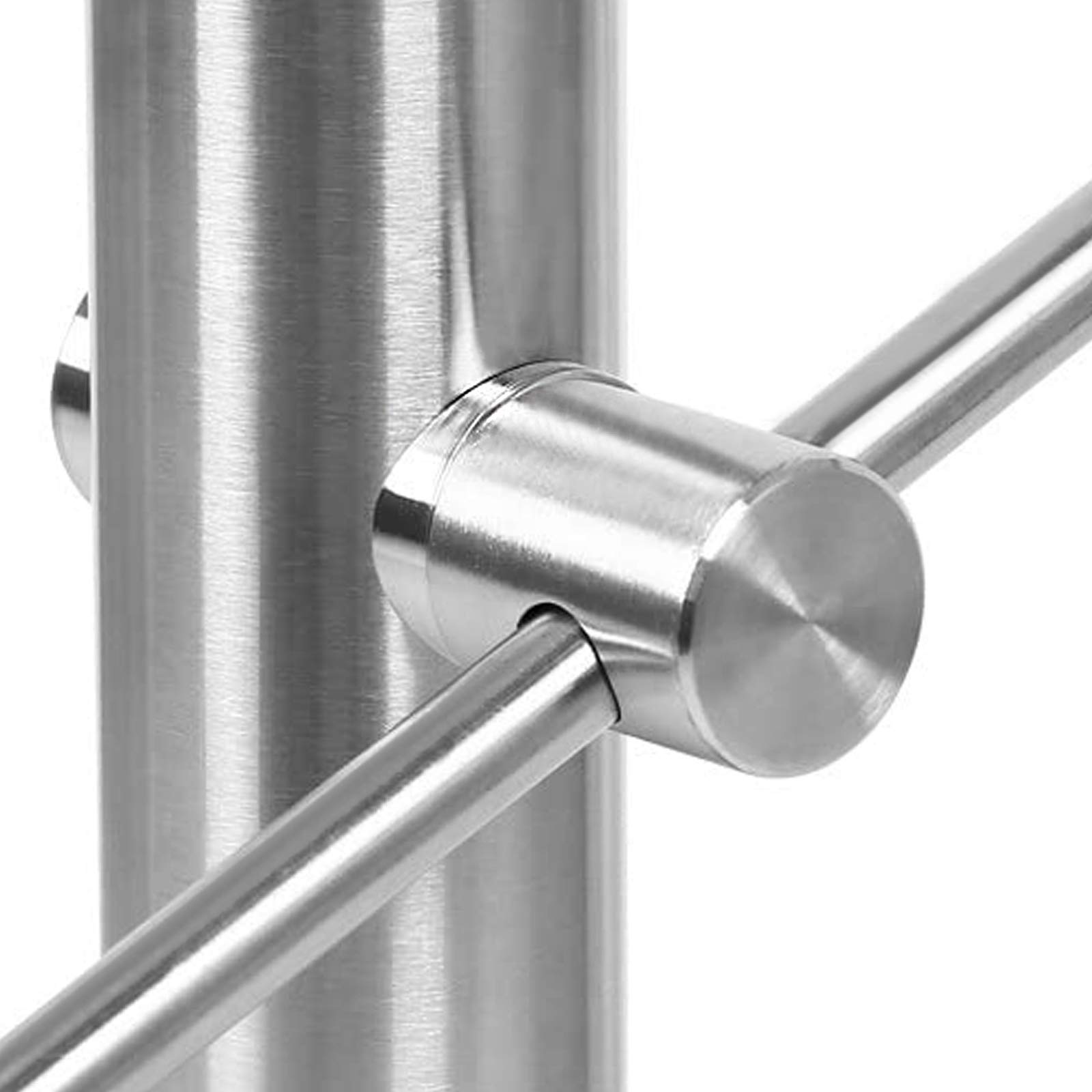 LZQ Corrimano in acciaio inox, ringhiera per scale, interni ed esterni, ringhiera in acciaio inox, ringhiera esterna per scale, parapetti, balcone, giardino (180 cm, con 2 barre trasversali)