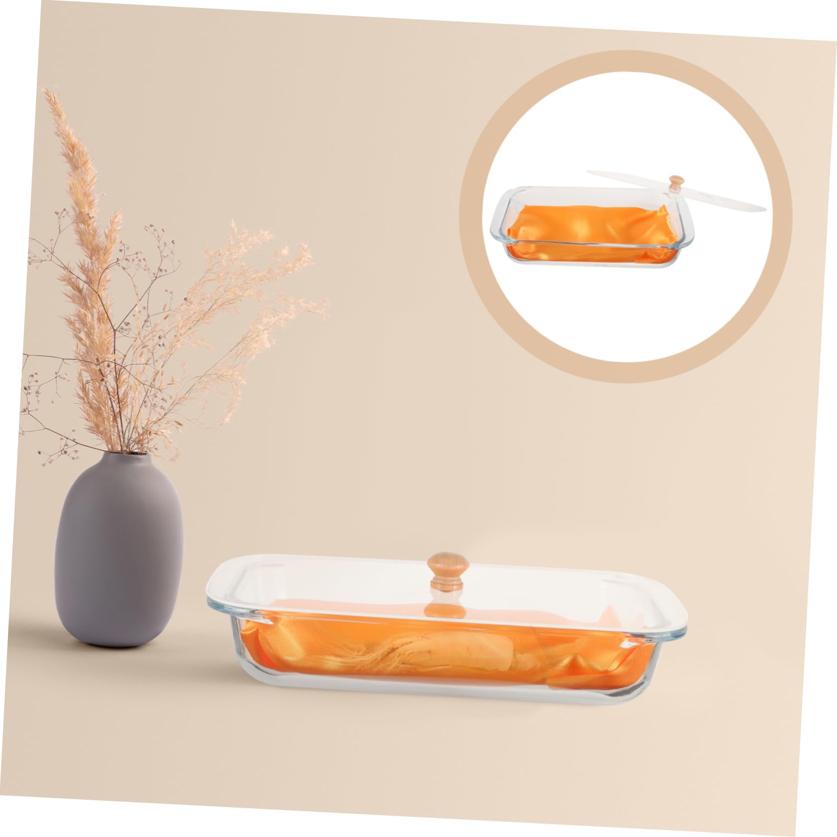 PRETYZOOM Vassoio in Vetro Coperchio per Servire Snack Cibo e Dessert come Portata da Tavola o Contenitore per Frutta Pane e Merende Multiuso per Uso Quotidiano e Feste