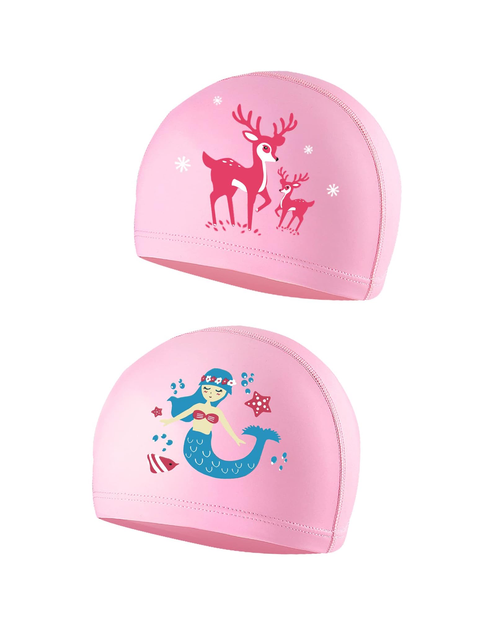 PAEHUIMT Gorro Piscina Niñas, 2 Piezas, Gorro Natación Niños de 4 a 9 Años