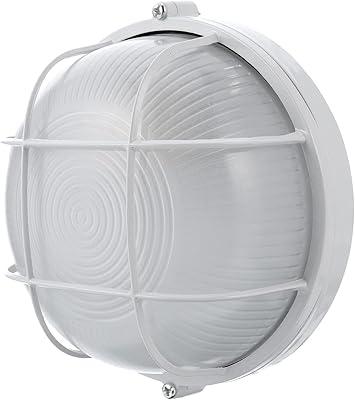 CIMAXIC 1pc Sauna Lighting Explosion-Proof Lamp LED Bulkhead Light LED Wall Lamp Sauna Steam Room Light Sauna Lamp Steam Room Equipment Round White Glass Flashlight Bulkhead Light Round