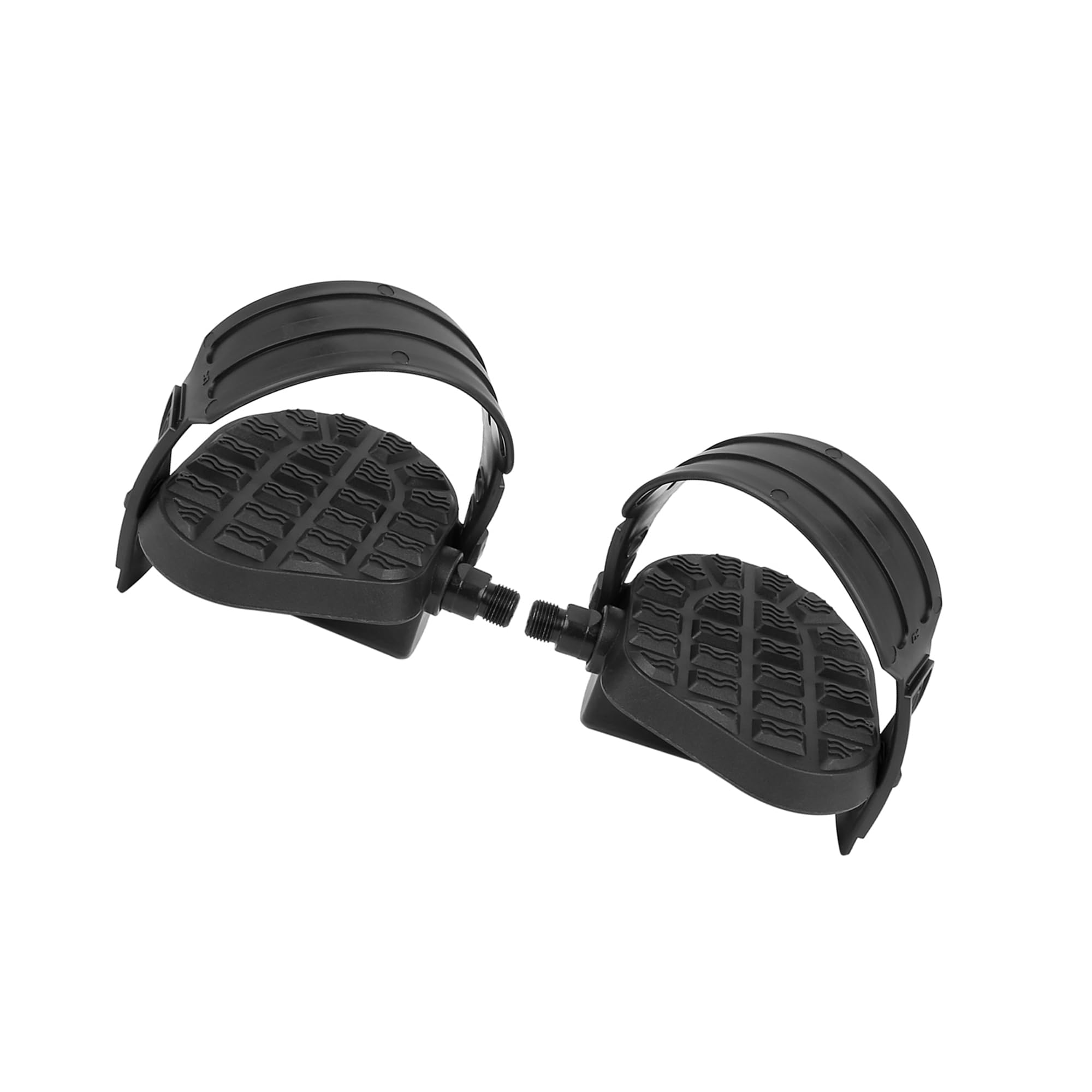 Motoforti Pair Bike Pedals 9/16'' Spindle Platform Non Slip with Belts Strap Long-lasting