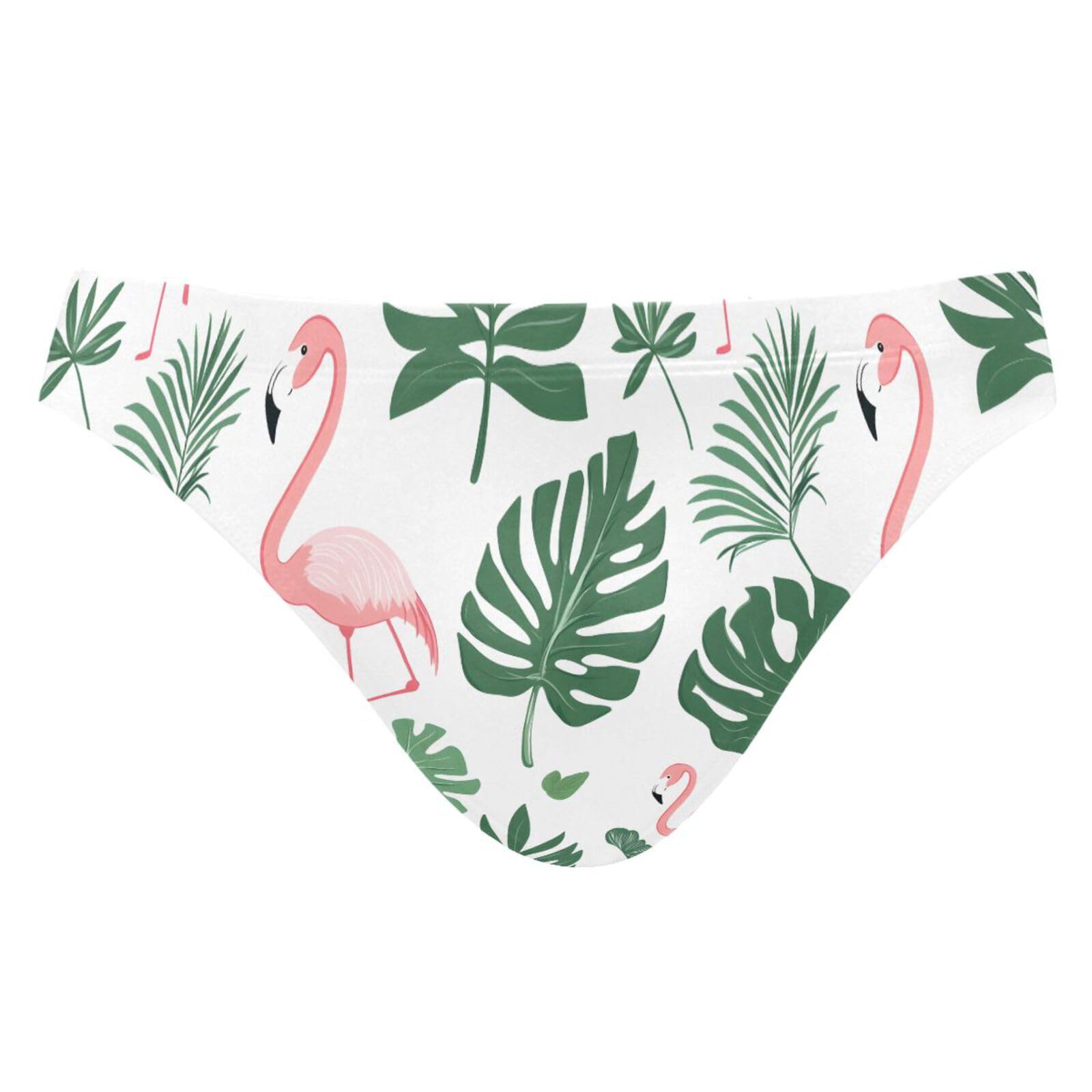 Mens Bikini Swimwear Flamingo Monstera Leaves Swimsuits for Men XXXL 202b8078