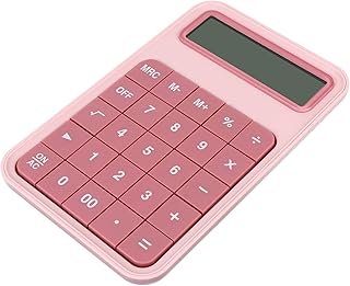 Ciieeo 1Pc Calculadora De 12 Dígitos Calculadora De Botão Grande Mini Calculadora Calculadora Calculadora Eletrônica Portátil Calculadora De Botão Grande Acrílico Rosa Auxiliares De